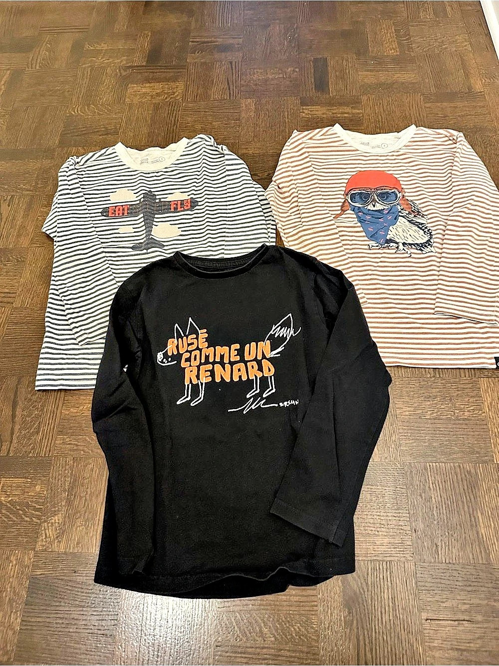 Kids Long Sleeve Graphic Tops 3-Piece Set